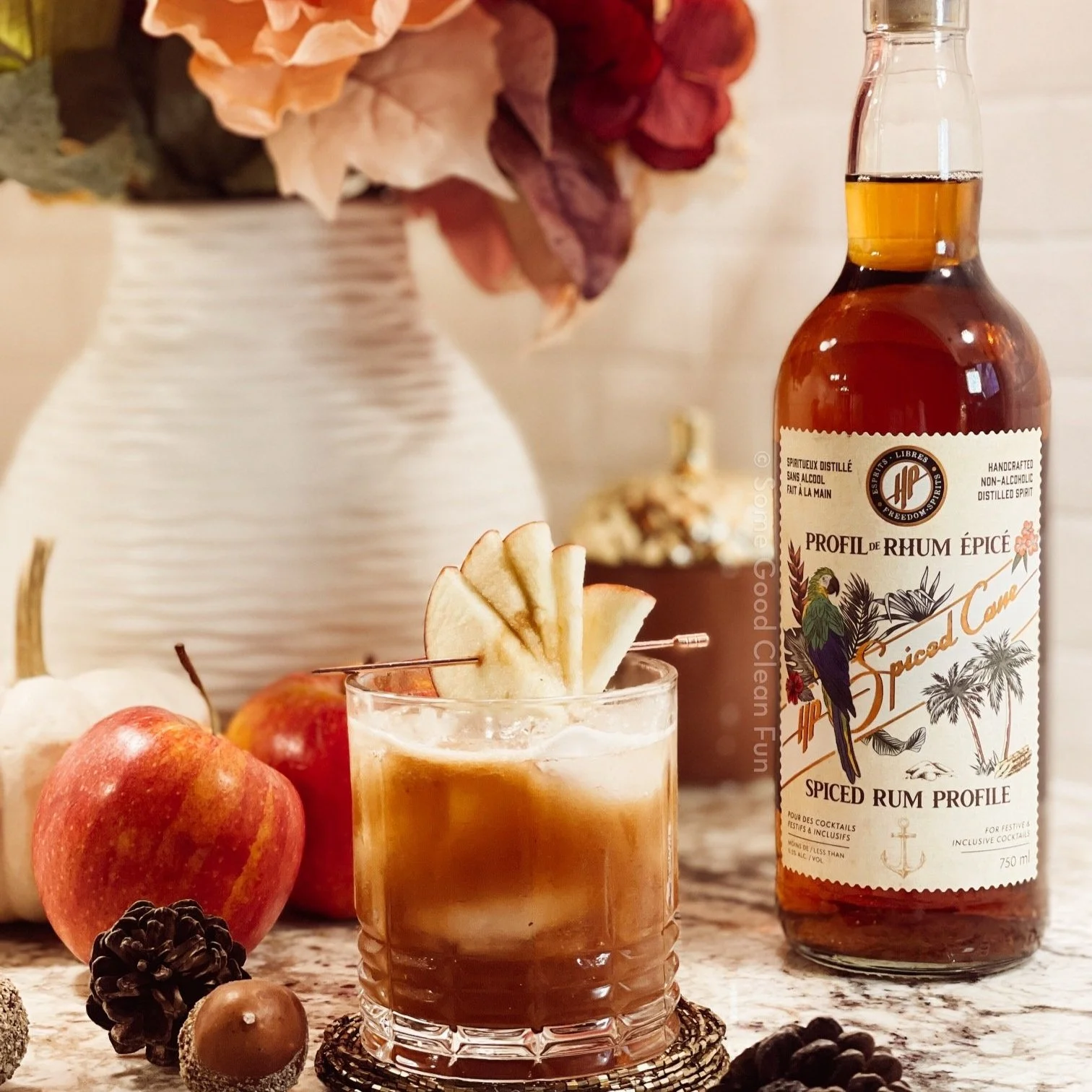 Fall Mocktail: Apple Butter Cinnamon Non-Alcoholic Cocktail