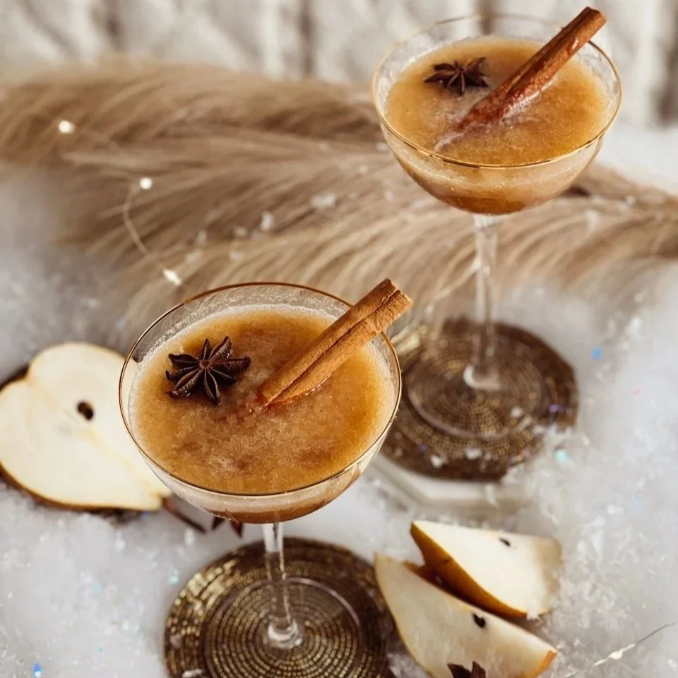 Roasted Vanilla Pear Bellini For Christmas