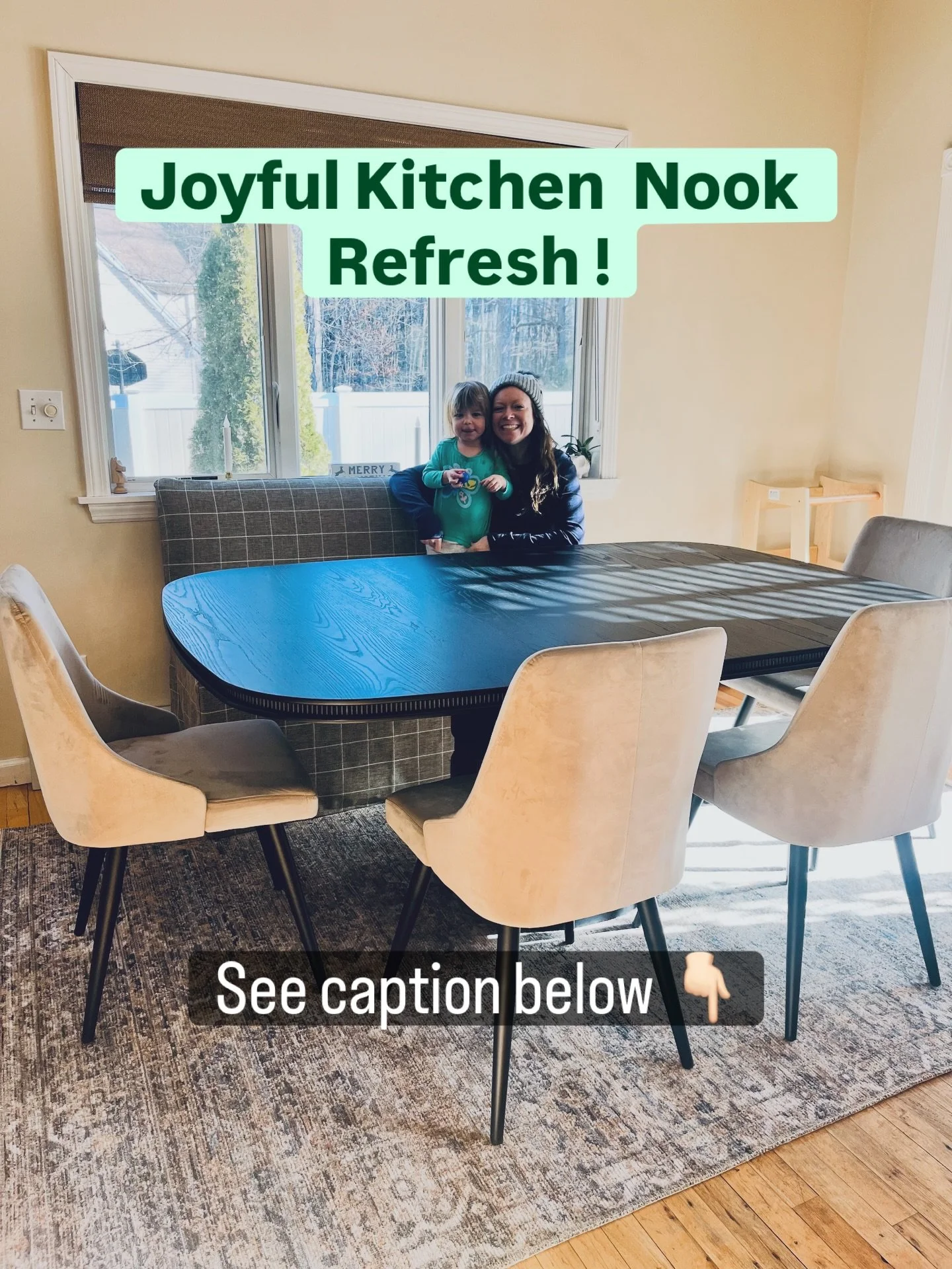 Just in time for Christmas Hosting! 🎄 ❤️🎄🌾 It has been an absolute delight working on elevating this family&rsquo;s already stunning home. Here we added a sturdy, yet gorgeous oval table (no corners = less booboos ❤️&zwj;🩹); new pet and kid frien