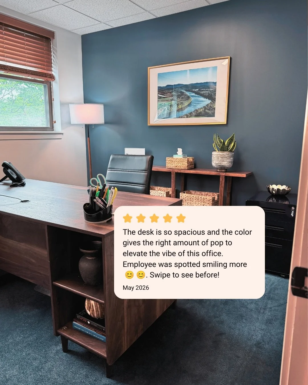 Commercial office upgrade! Swipe for before ➡️I&rsquo;m sure everyone knows by now that color affects mood, but did you know there are specific colors that work better for YOU? I have the formula to make sure we follow what&rsquo;s best for your true