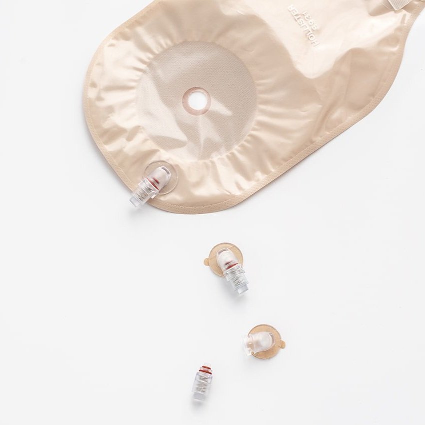 Ostoh Valve System attached to bag with extra units on display