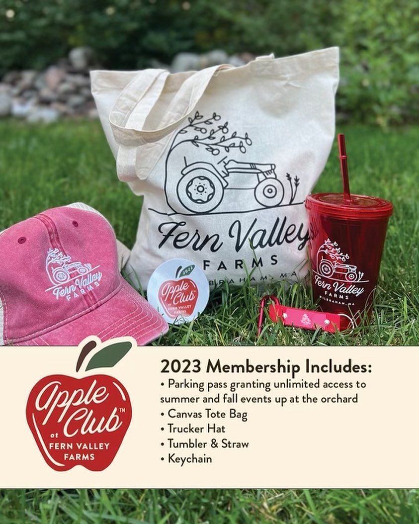 Are you a die-hard Fern Valley Farms fan? Do you find yourself up at the orchard weekend after weekend in the summer and fall? Then  the official Apple Club Membership is the deal for you!

An annual fee of $99 covers the following:
Parking pass gran