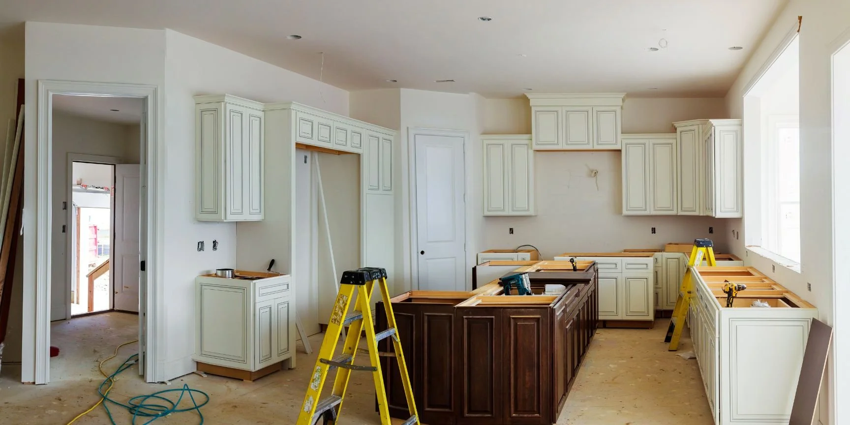 home with newly-installed millwork kitchen cabinets