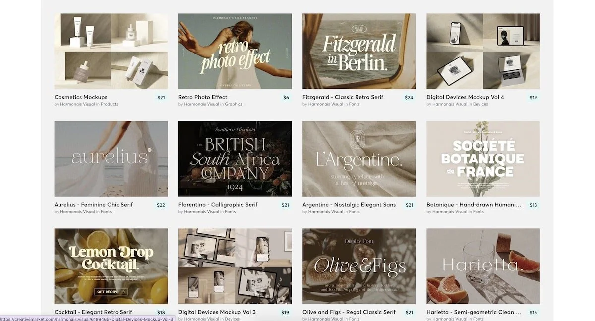 collage of the harmonais visual fonts