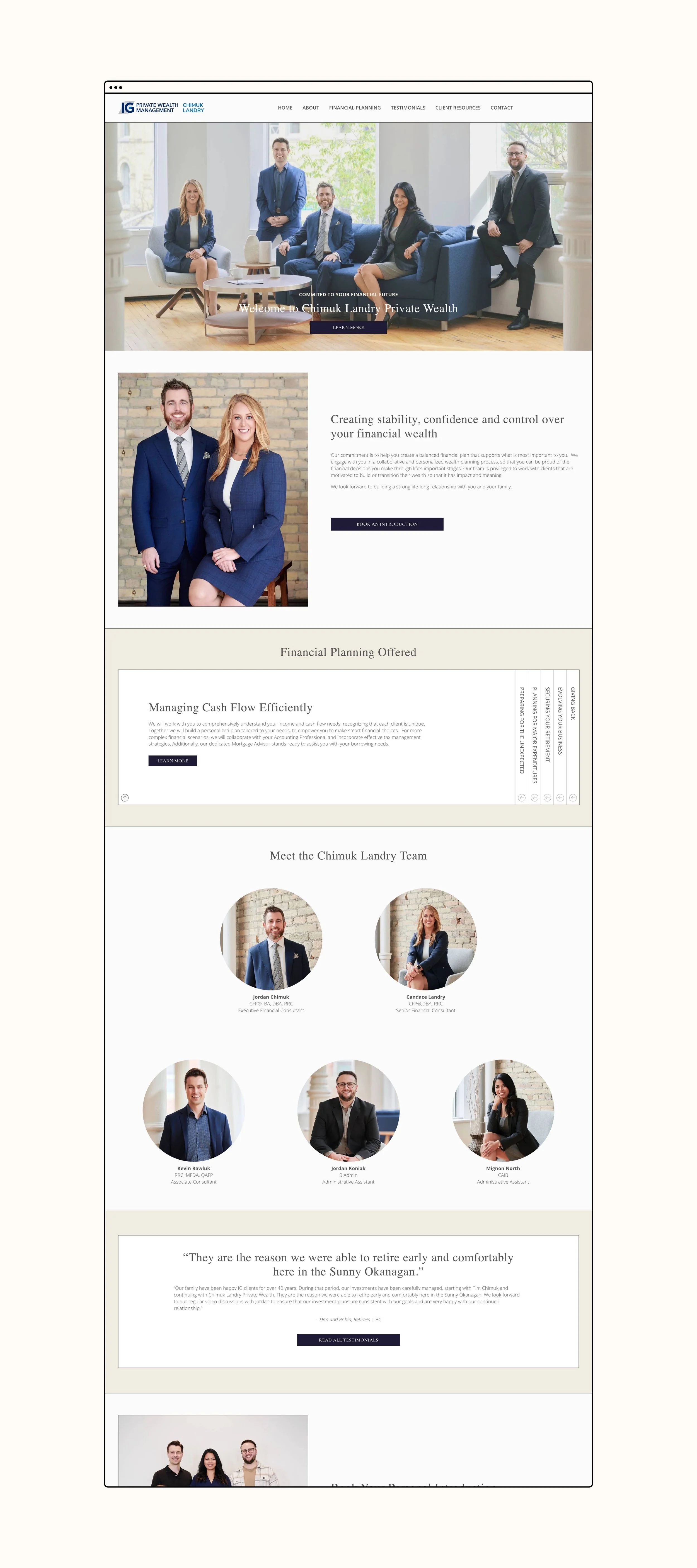 Photo of Chimuk Landry Wealth Management Website Design