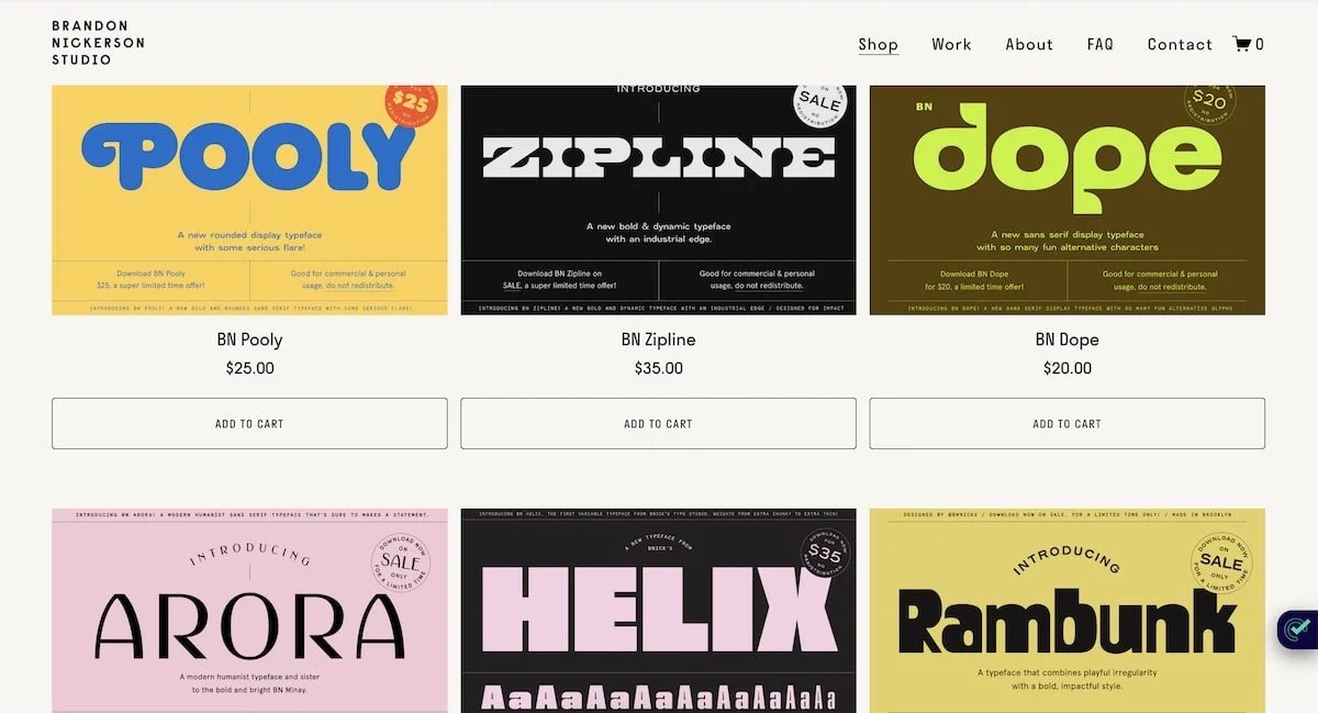 collage of Brandon Nickerson fonts available