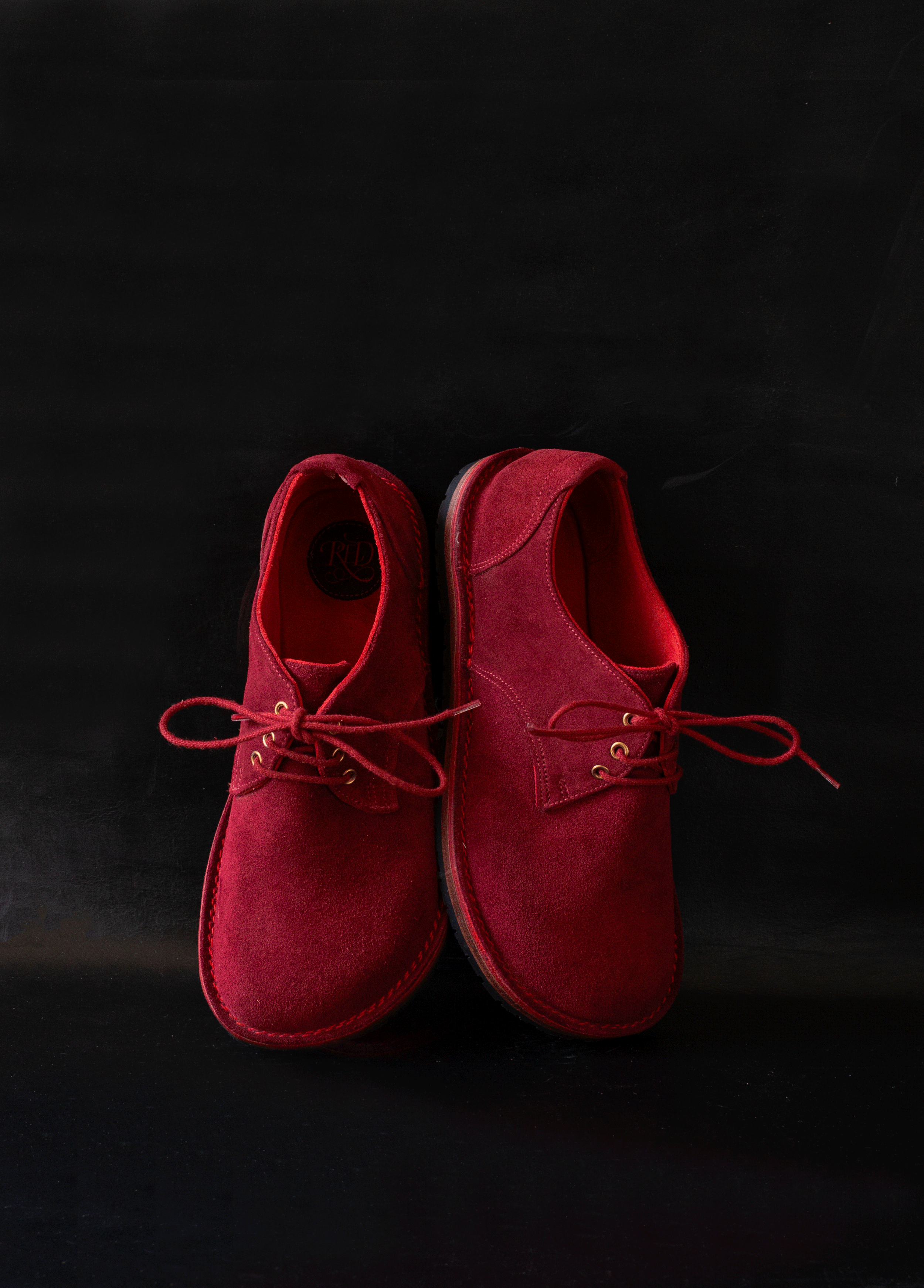 RED Suede Shoes - Size 7 Wide