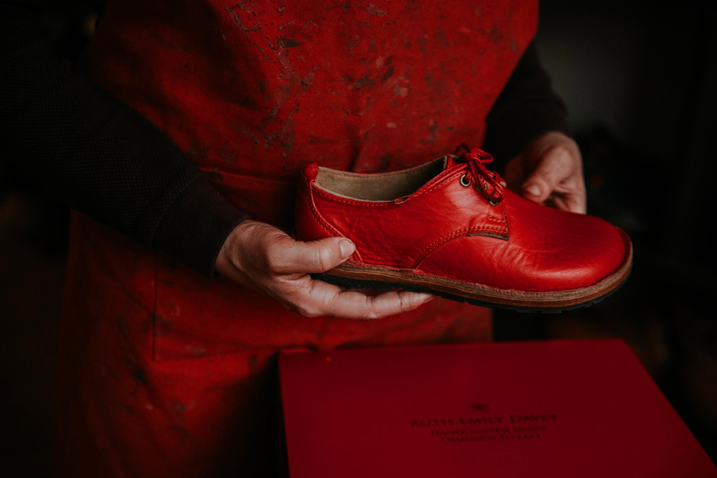 Nishimura Japanese Silk Shoe - Size 6 — Ruth Emily Davey - RED