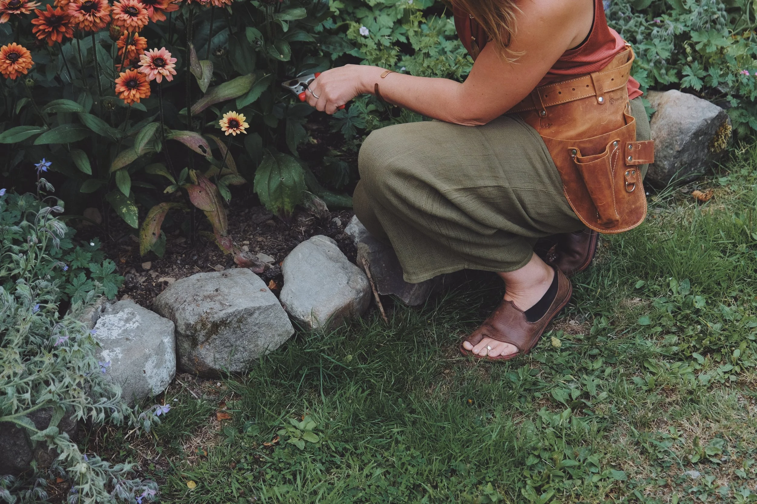 Sarah Gardening in her RED shoes