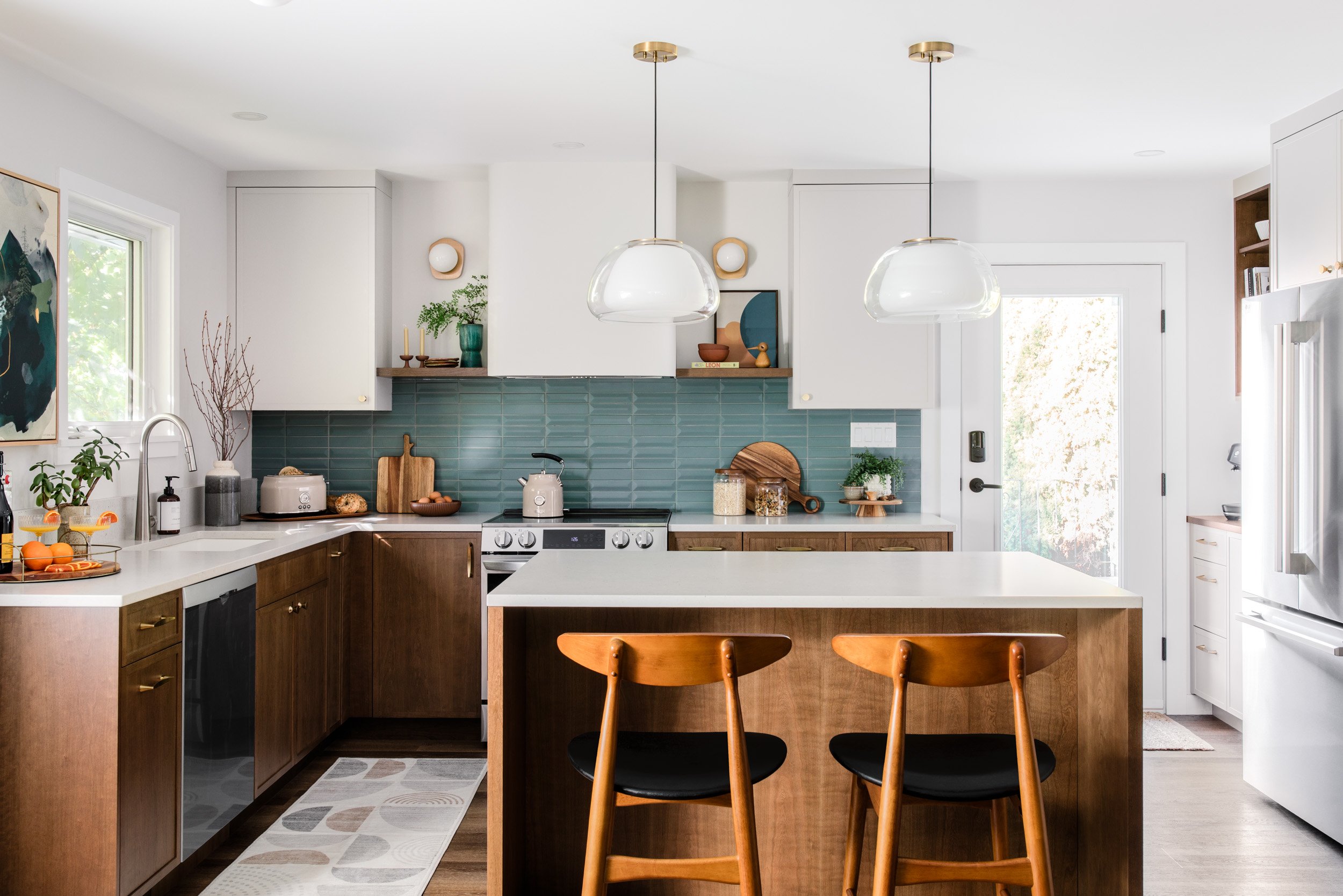 “Cherry Hues with Teal Views” by Spruced Kitchens