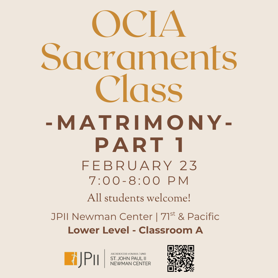 OCIA Class: Matrimony- Part 1