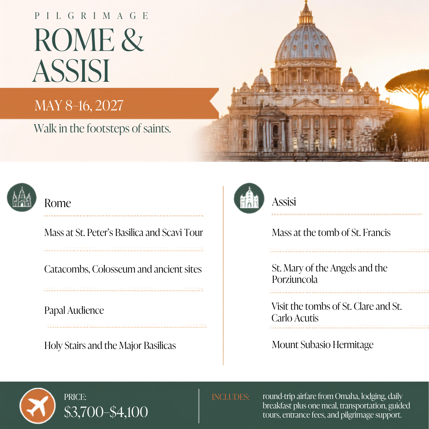 Pilgrimage to Rome and Assisi