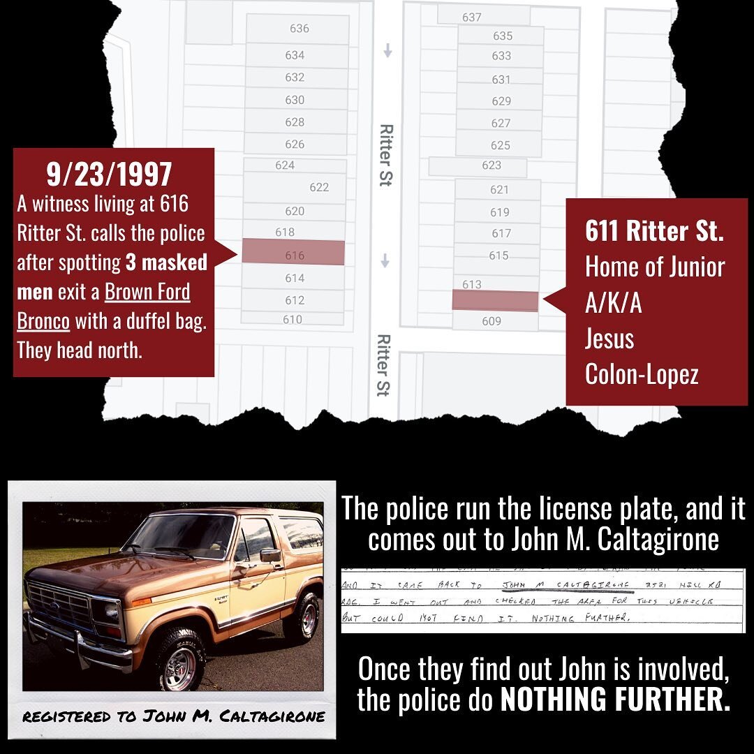 𝐀𝐍𝐃 𝐓𝐇𝐄 𝐏𝐔𝐙𝐙𝐋𝐄 𝐏𝐈𝐄𝐂𝐄 𝐅𝐈𝐓𝐒. Recent findings suggest Junior and John were in cahoots and committed crimes together months before George was murdered.

A police report summarizing an incident on September 23, 1997 reveals that exact