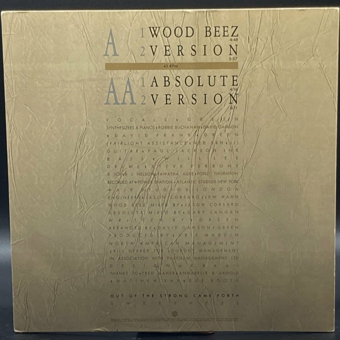 Scritti Politti - Absolute/Wood Beez (Single) - Ominous Synths Records