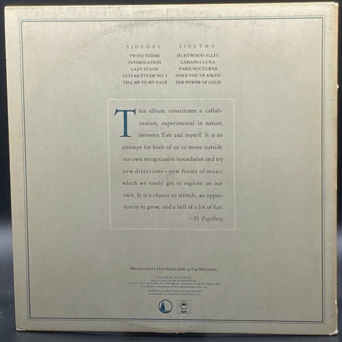 Dan Fogelberg & Tim Weisberg - Twin Sons of Different Mothers - Ominous Synths Records