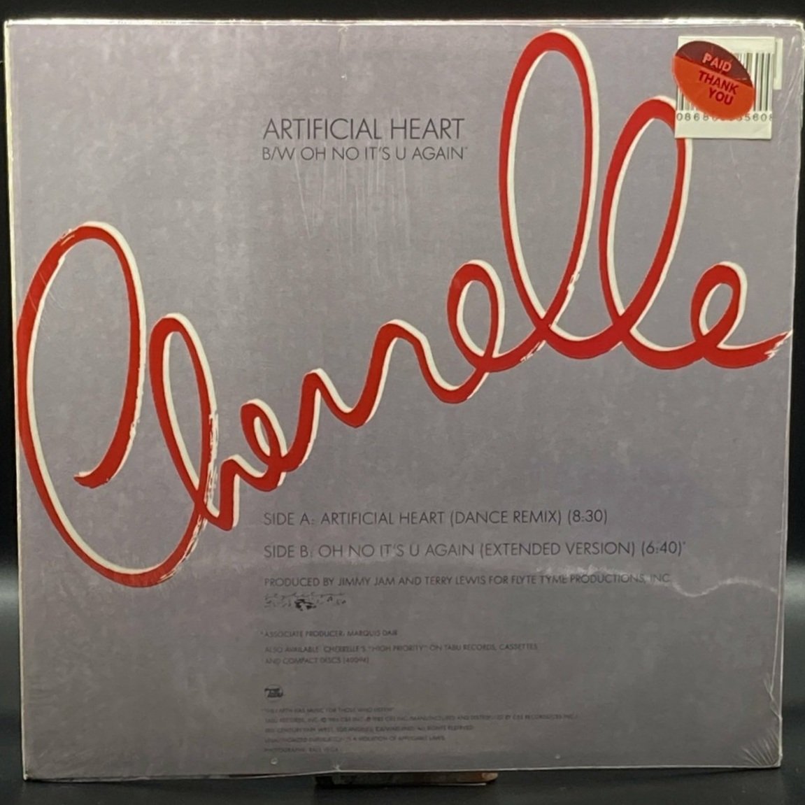 Cherrelle - Artificial Heart/Oh No It's U Again (Single) - Ominous Synths Records