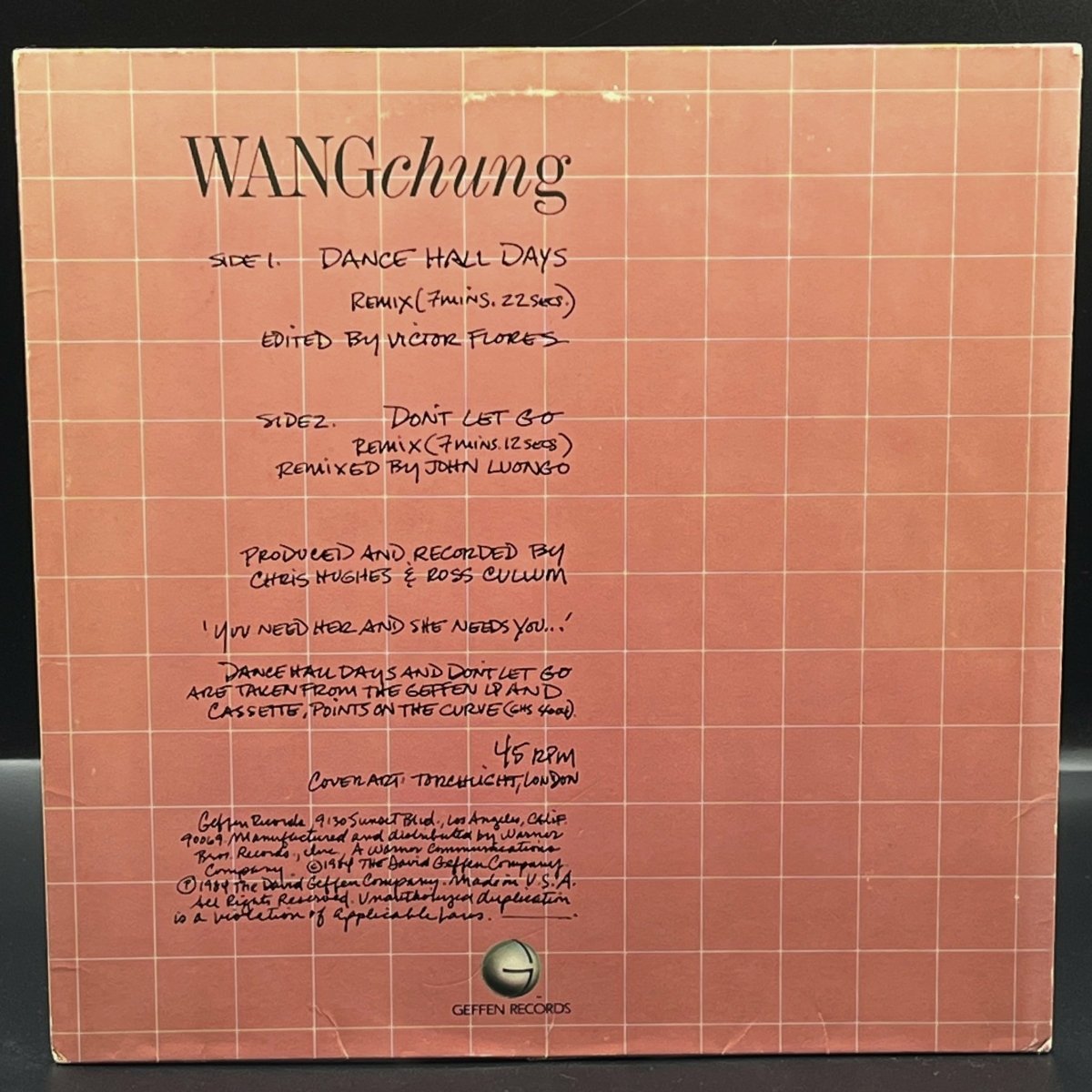 Wang Chung - Dance Hall Days (Single) - Ominous Synths Records