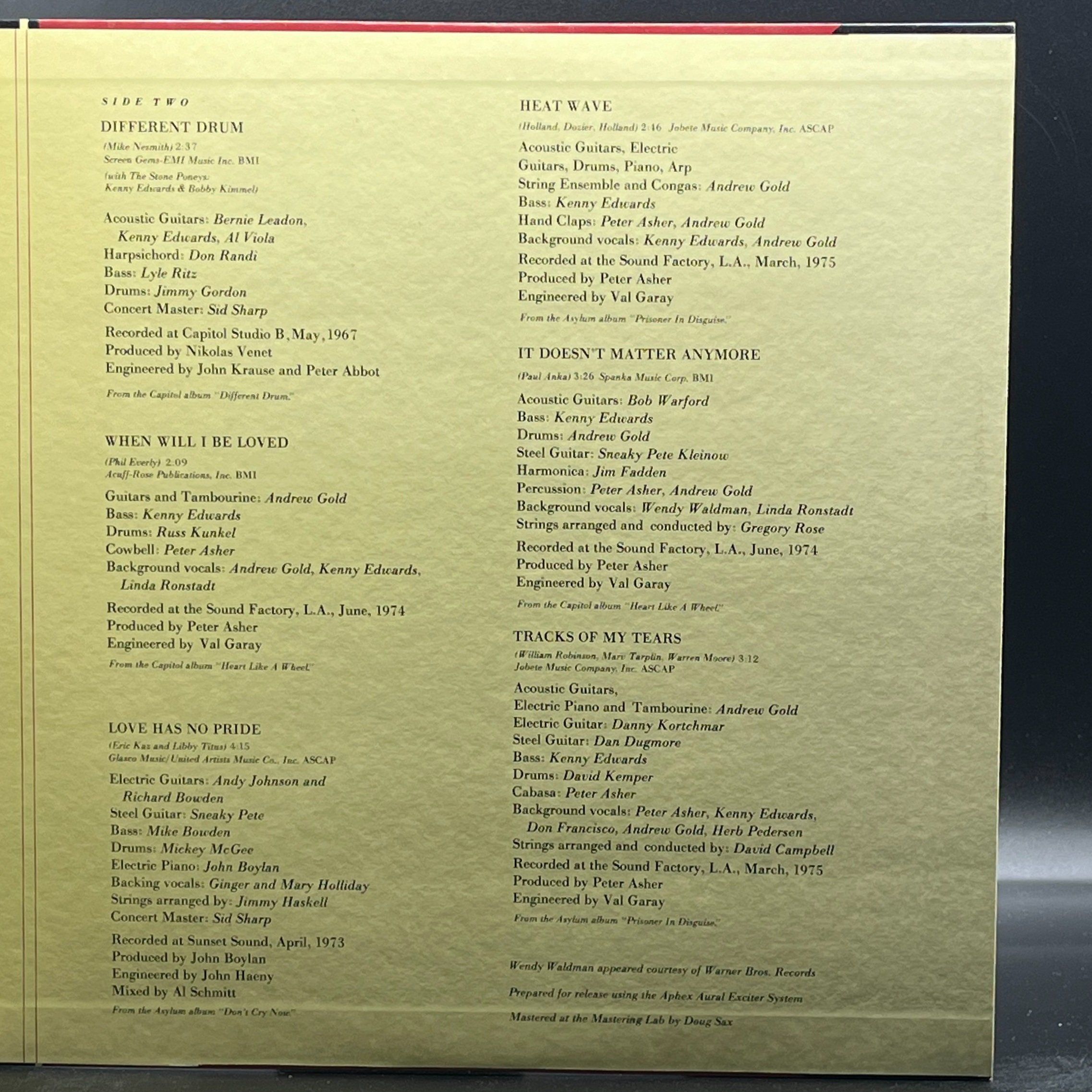 Linda Ronstadt - Greatest Hits - Ominous Synths Records