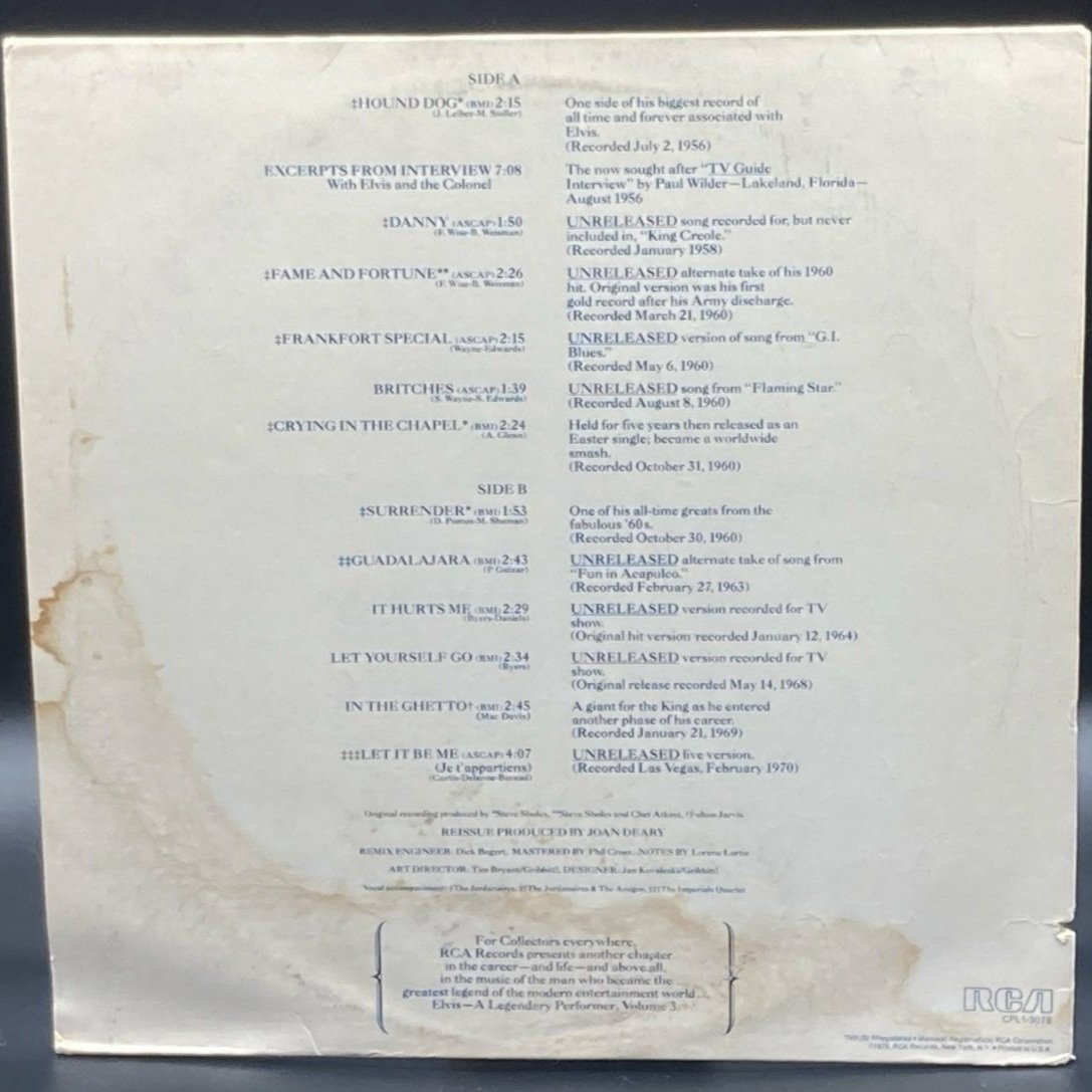 Elvis Presley - A Legendary Performer, Vol. 3 - Ominous Synths Records