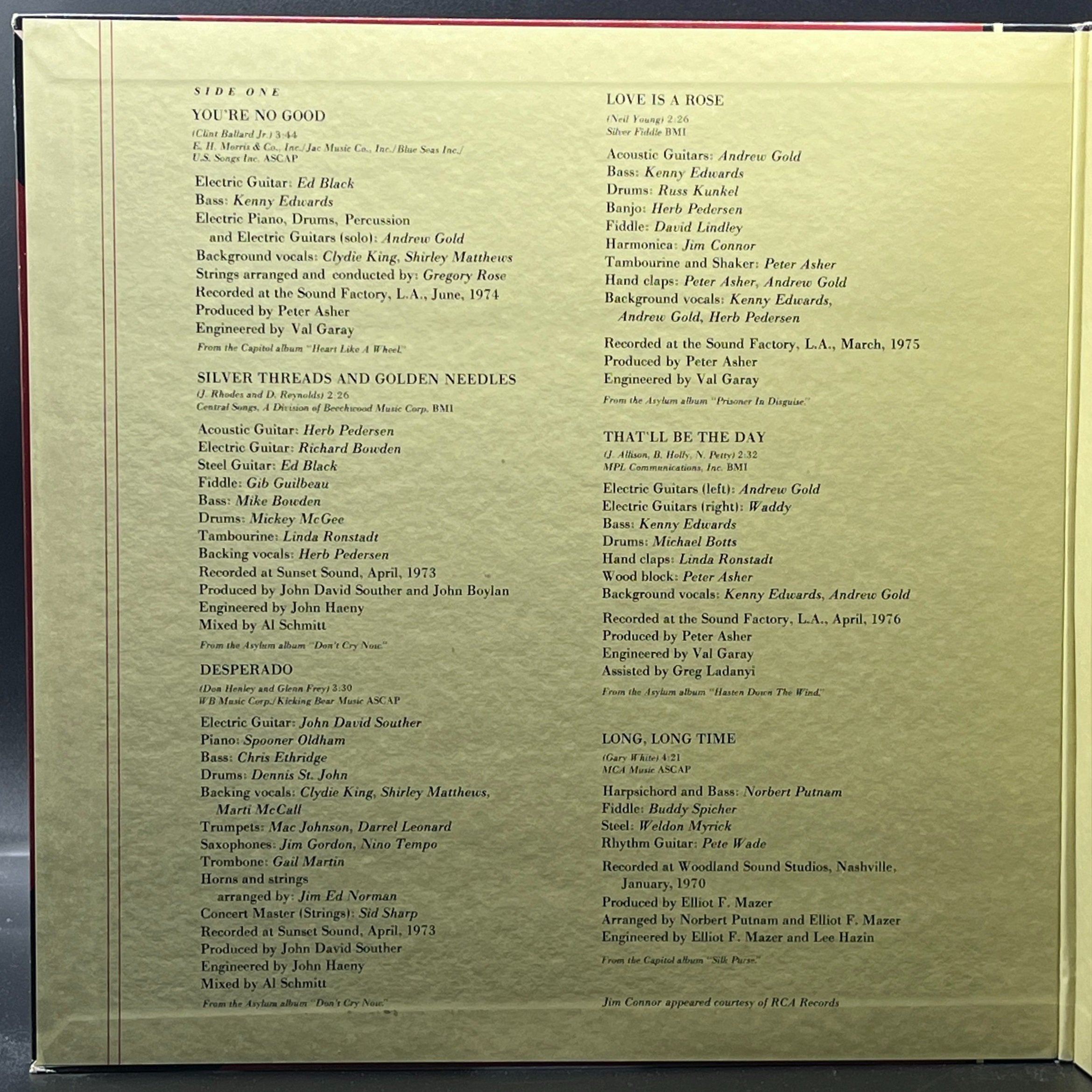 Linda Ronstadt - Greatest Hits - Ominous Synths Records