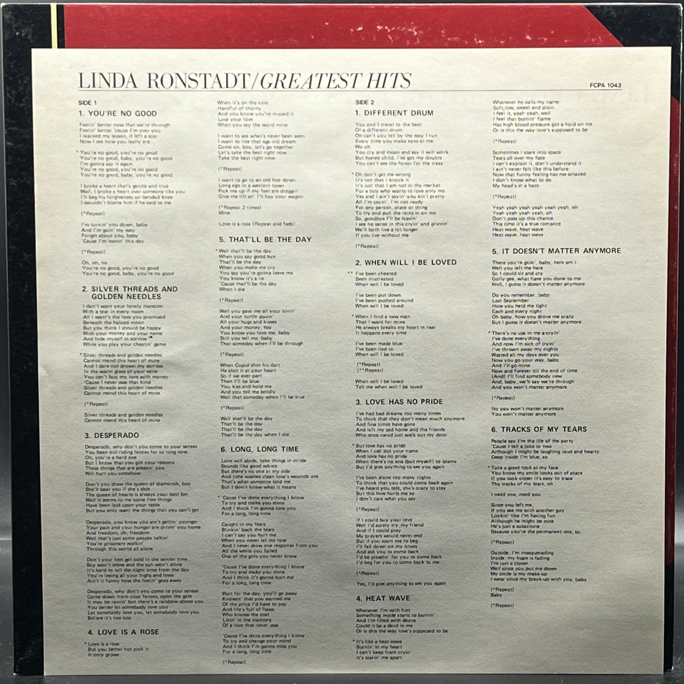Linda Ronstadt - Greatest Hits - Ominous Synths Records