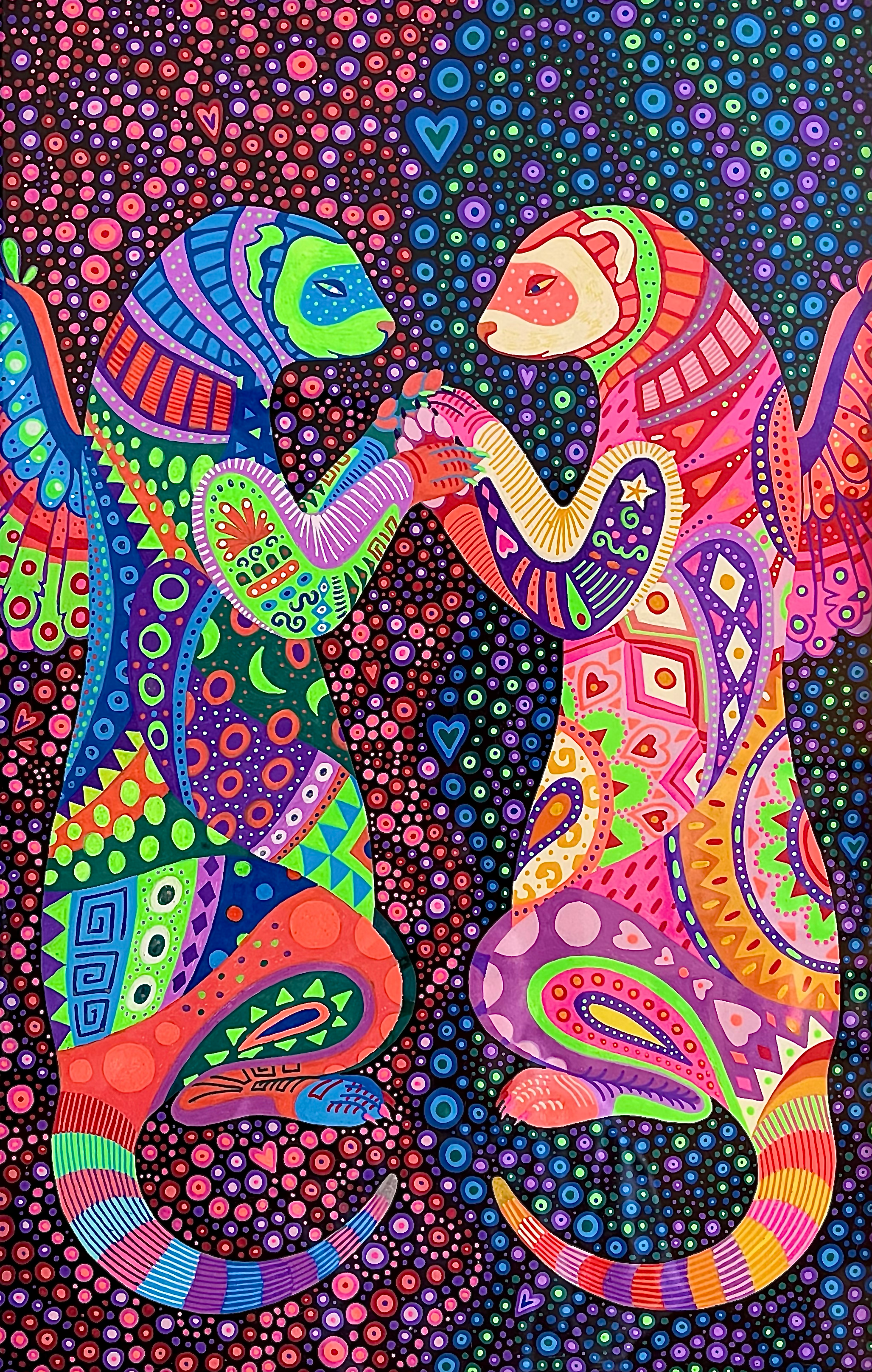 January 2026 | Dia de los Hurones | acrylic paint pens