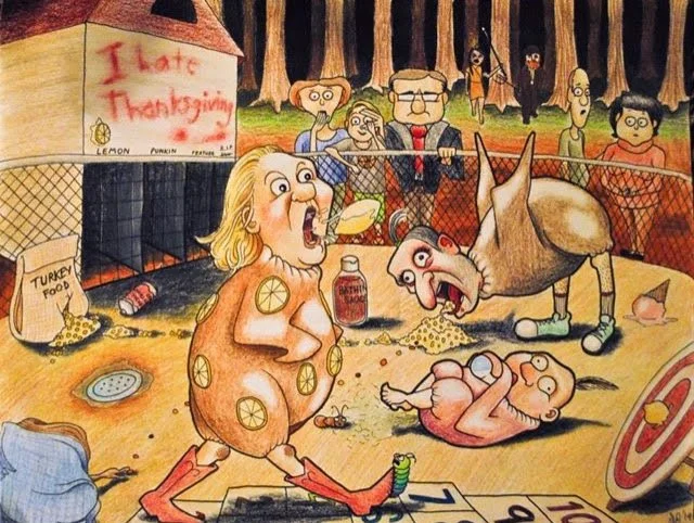 Fall 2015 | "I Hate Thanksgiving" | pen & ink, colored pencils