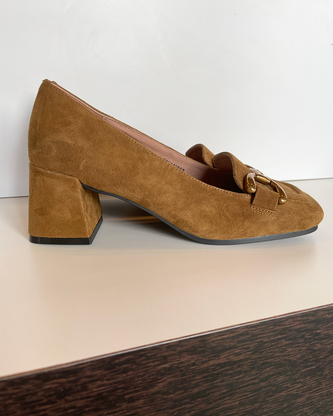 Buy Women Brown Shimmer Block Heels - Sandals - Indya