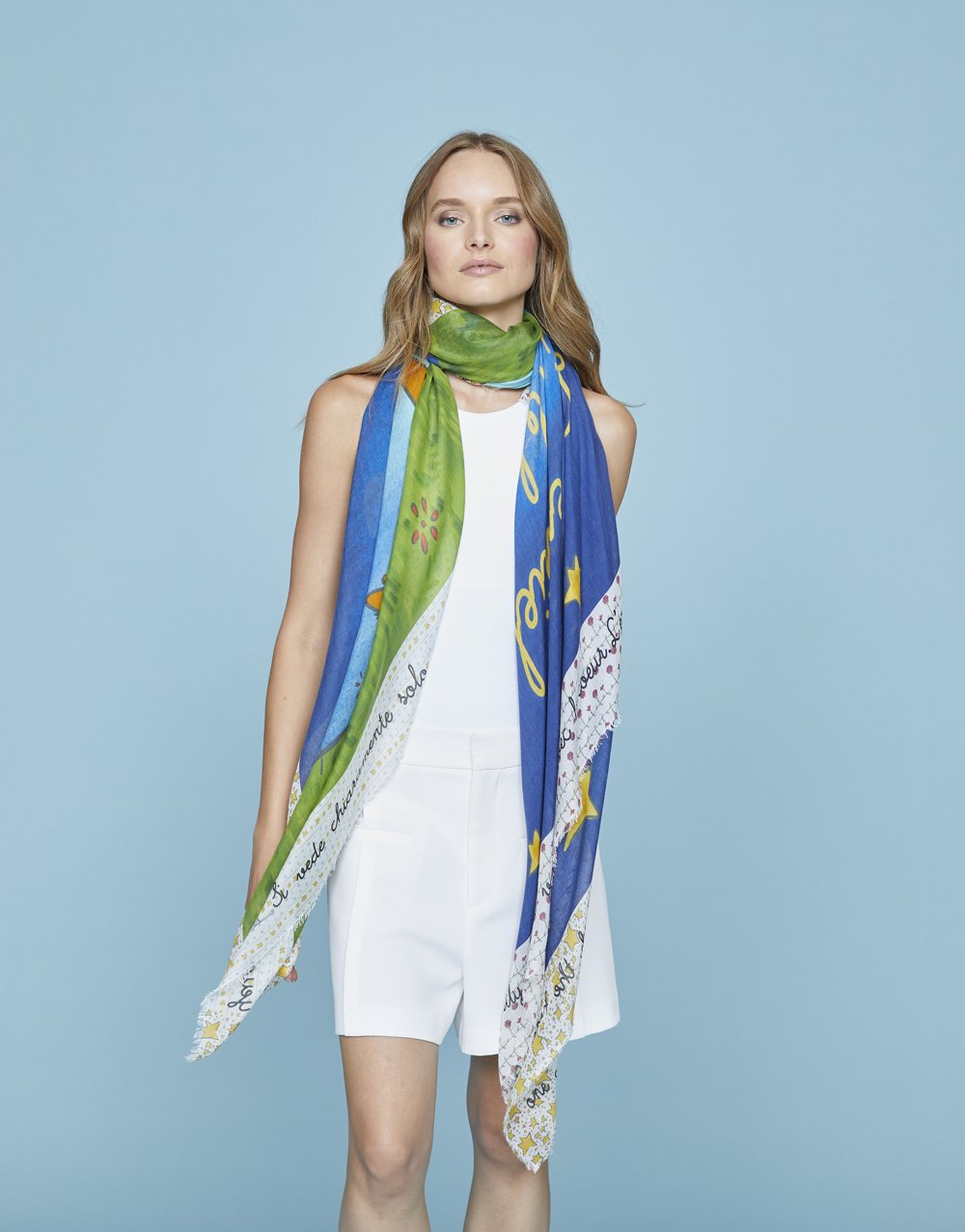 The Little Prince 'Foxy' Printed Silk Modal Stole by Faliero Sarti at Deborah Kent’s Boutique in South Tampa