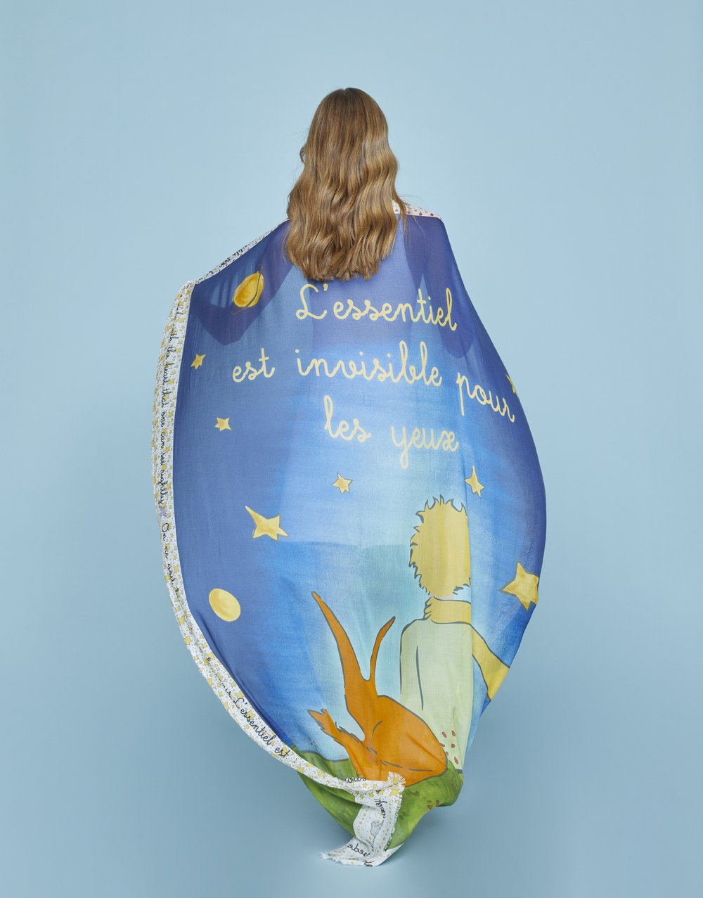 The Little Prince 'Foxy' Printed Silk Modal Stole by Faliero Sarti at Deborah Kent’s Boutique in South Tampa