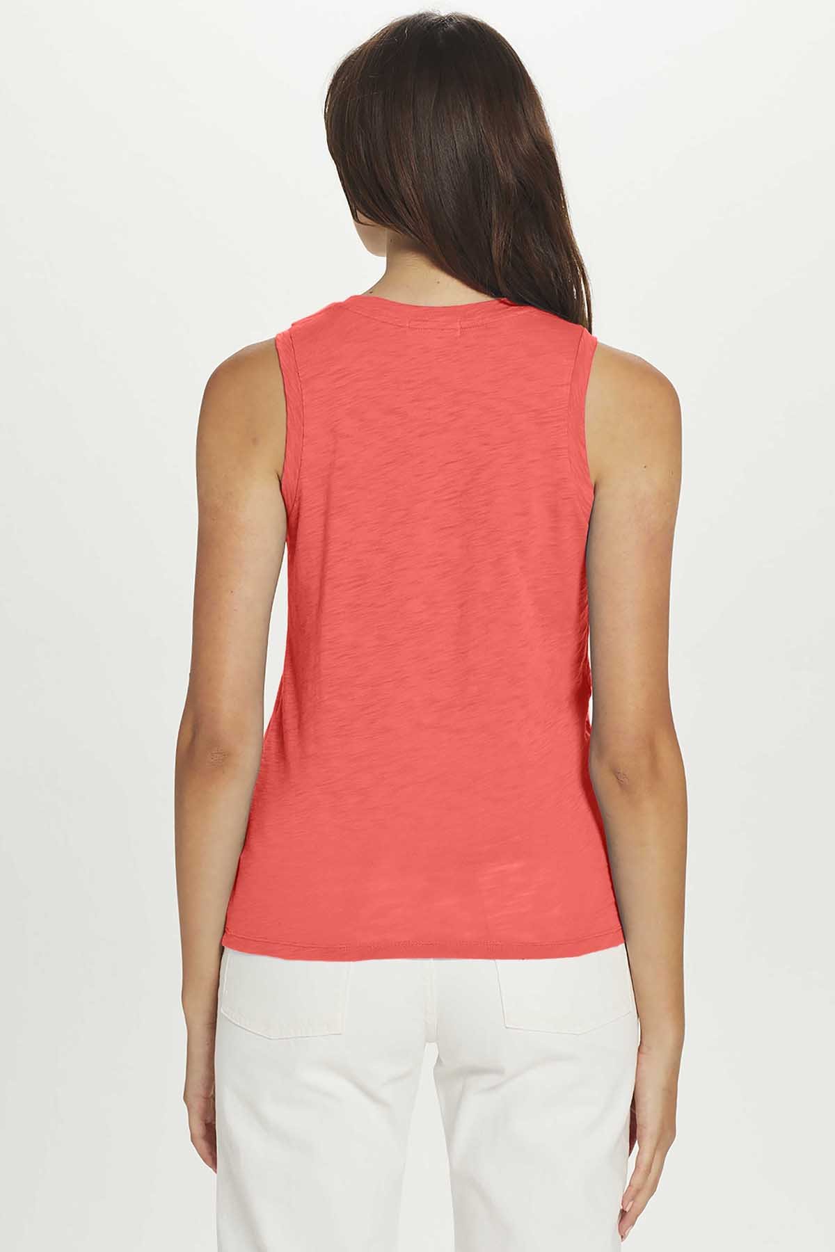 Signature Slub Crew Tank in Coral by Goldie at Deborah Kent’s Boutique in South Tampa