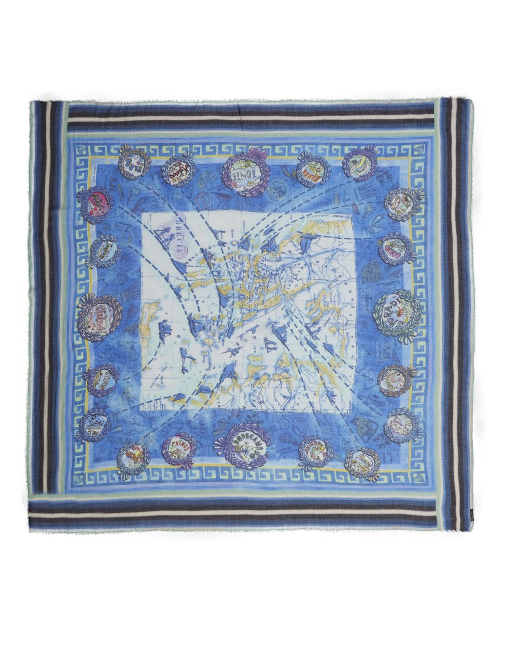 Isole Greche Printed Silk Modal Scarf by Faliero Sarti at Deborah Kent’s Boutique in South Tampa