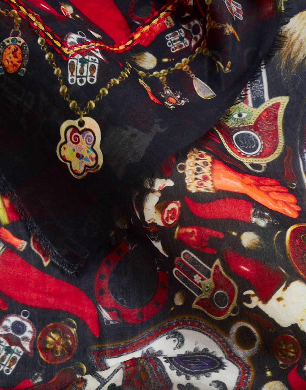 Charms Printed Cotton Silk Scarf by Faliero Sarti at Deborah Kent’s Boutique in South Tampa
