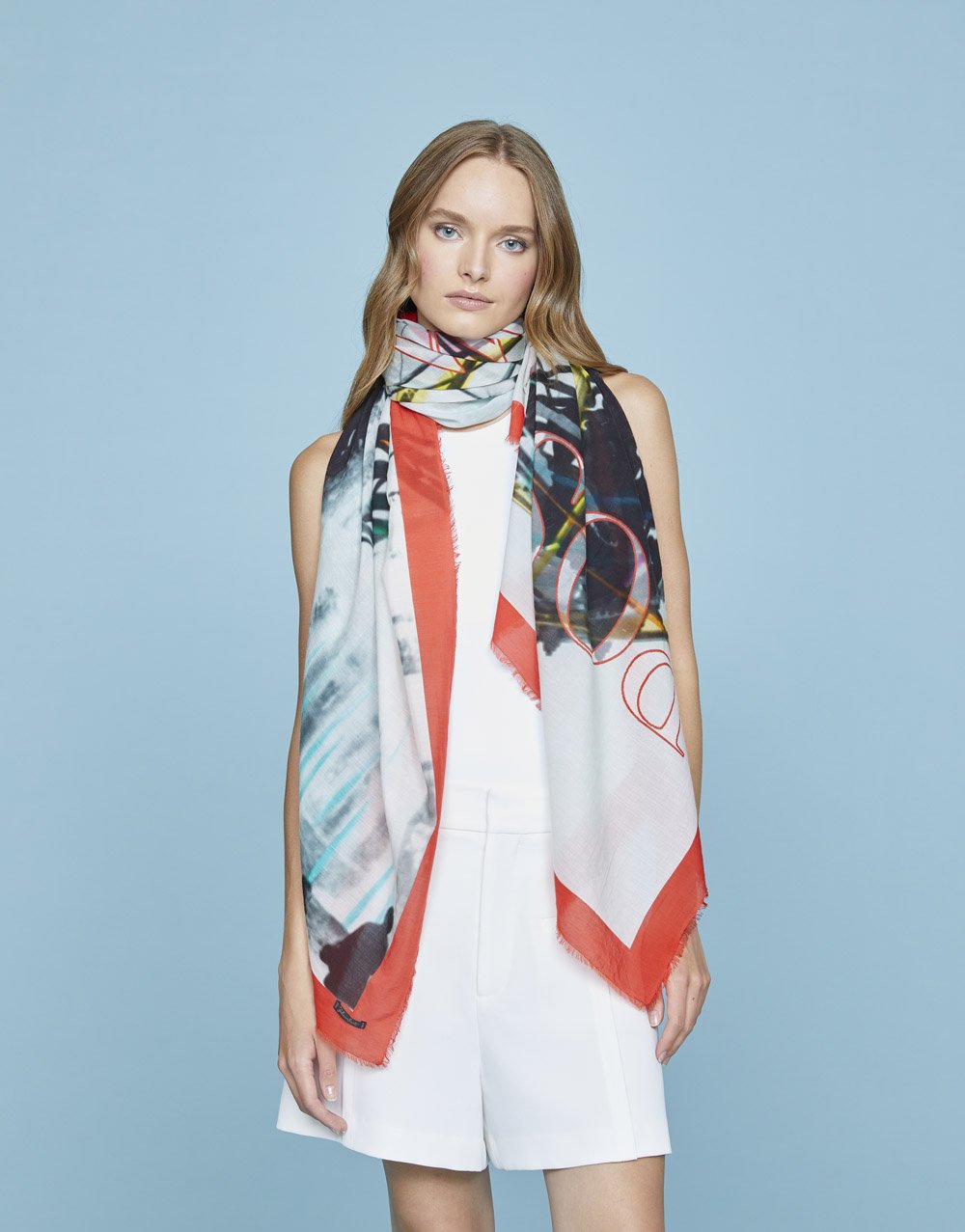 Positivity Printed Cashmere Modal Stole by Faliero Sarti at Deborah Kent’s Boutique in South Tampa