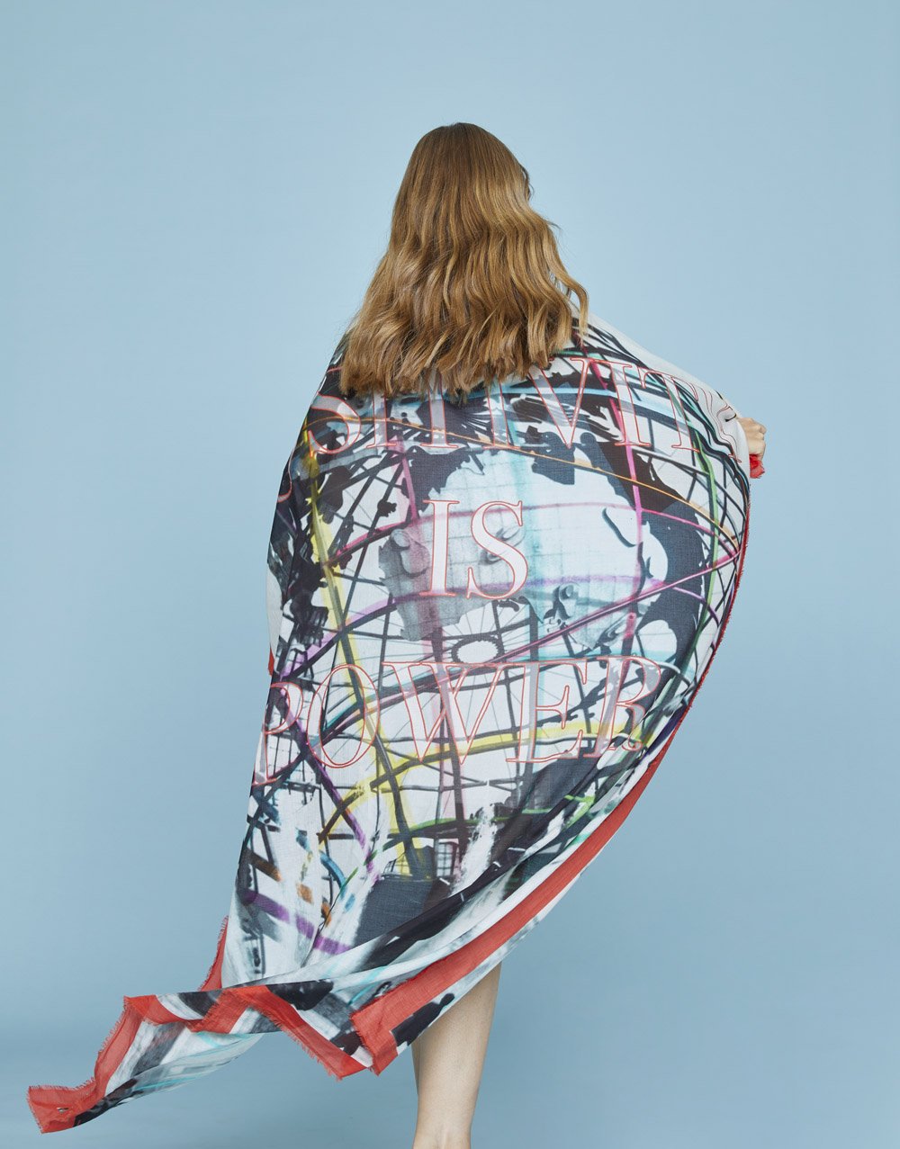 Positivity Printed Cashmere Modal Stole by Faliero Sarti at Deborah Kent’s Boutique in South Tampa