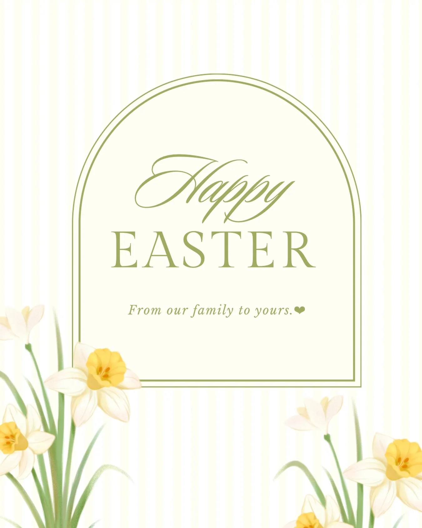 Wishing our beautiful community a joyful and peaceful Easter. From our family to yours. 🤍