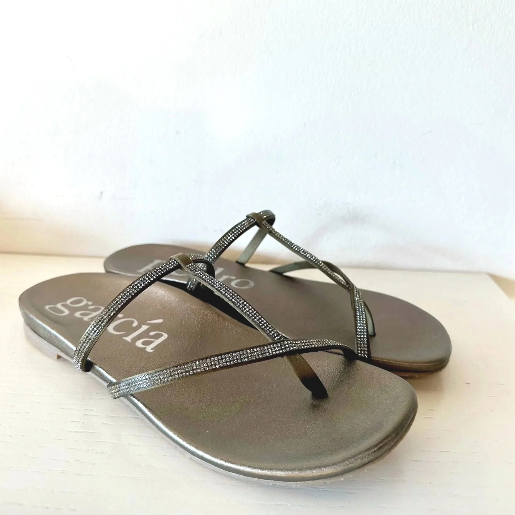 Belisa Crystal Embellished Flat Thong Sandals