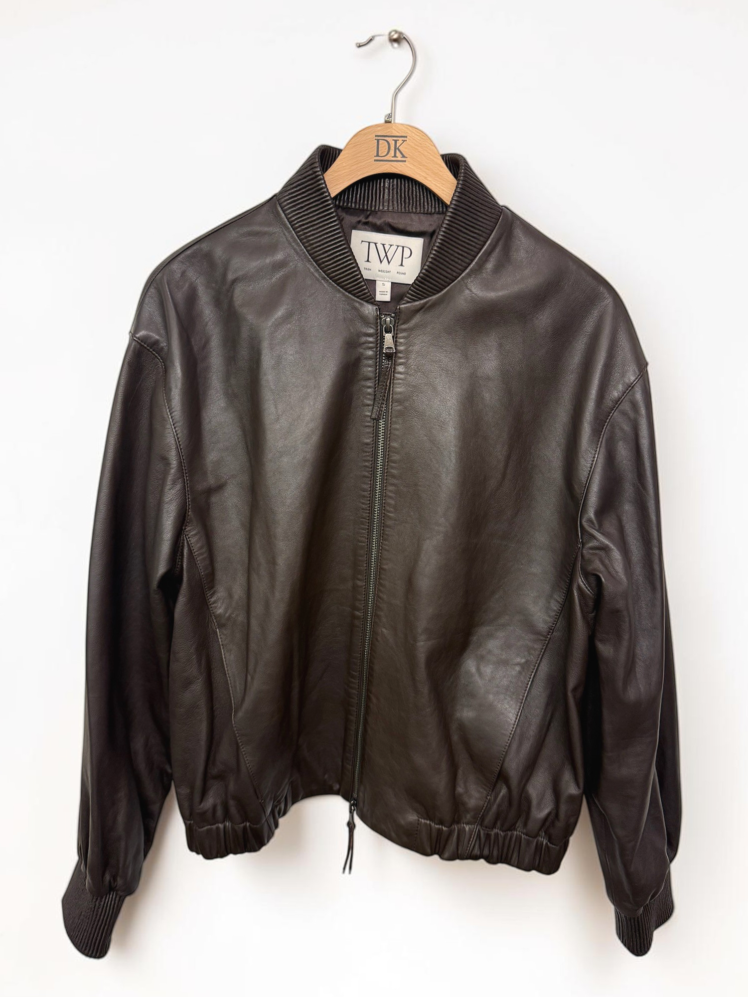 Bubble Hem Bomber Jacket in Dolce Leather