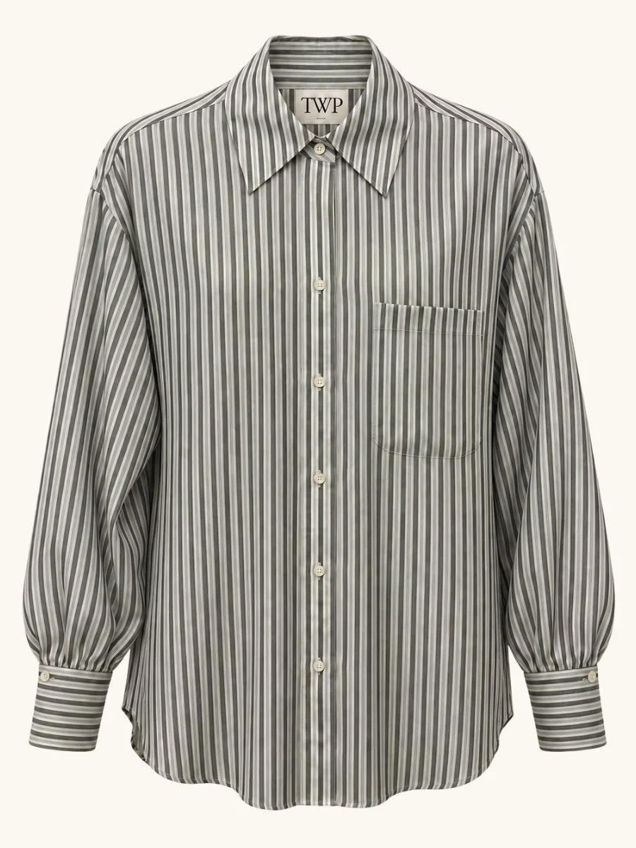 Big Joe Shirt in Evening Stripe on Silk