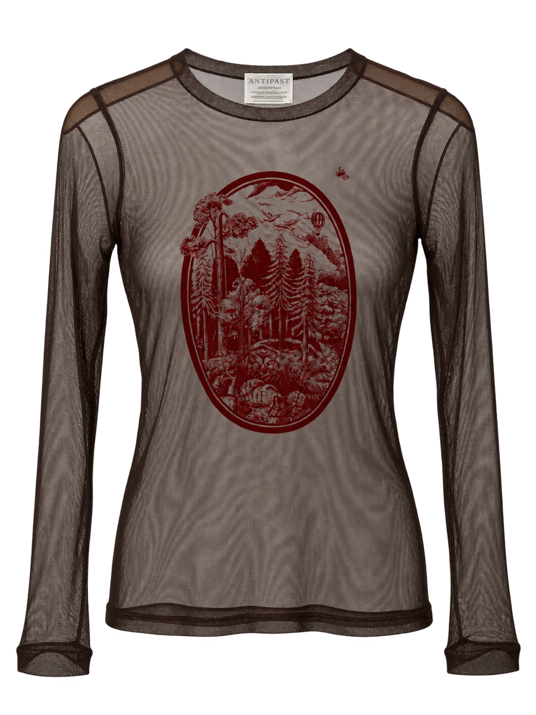 Sheer brown mesh top with woodland print.png