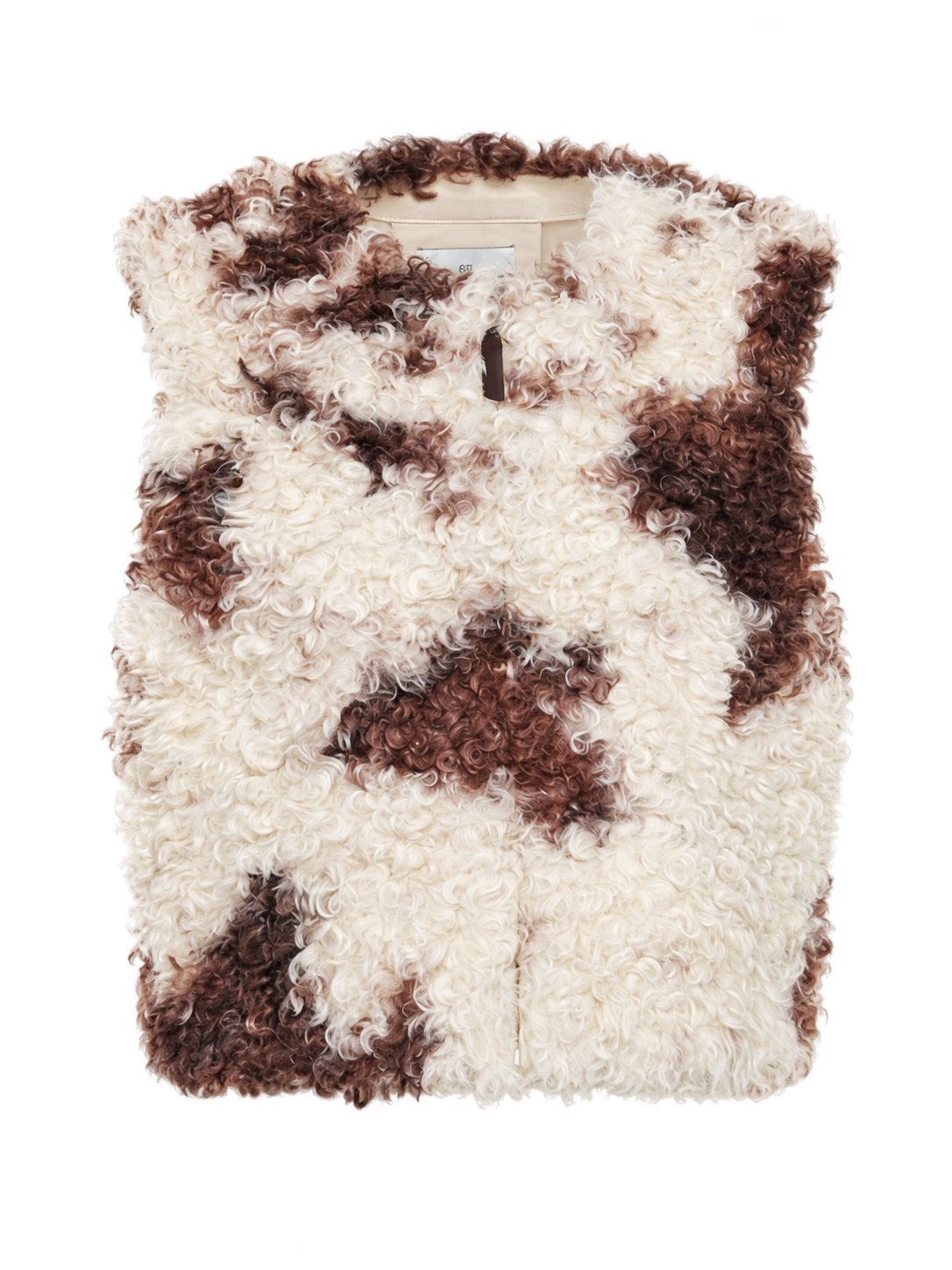 Ivory-brown curly faux fur vest.png