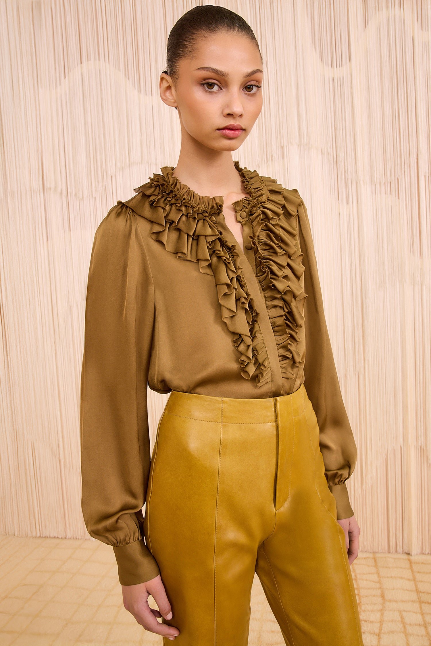 ULLAJOHNSON_RouenSilkRuffleFrontLongSleeveBlouse_WILLOW_FA250231_03.jpeg