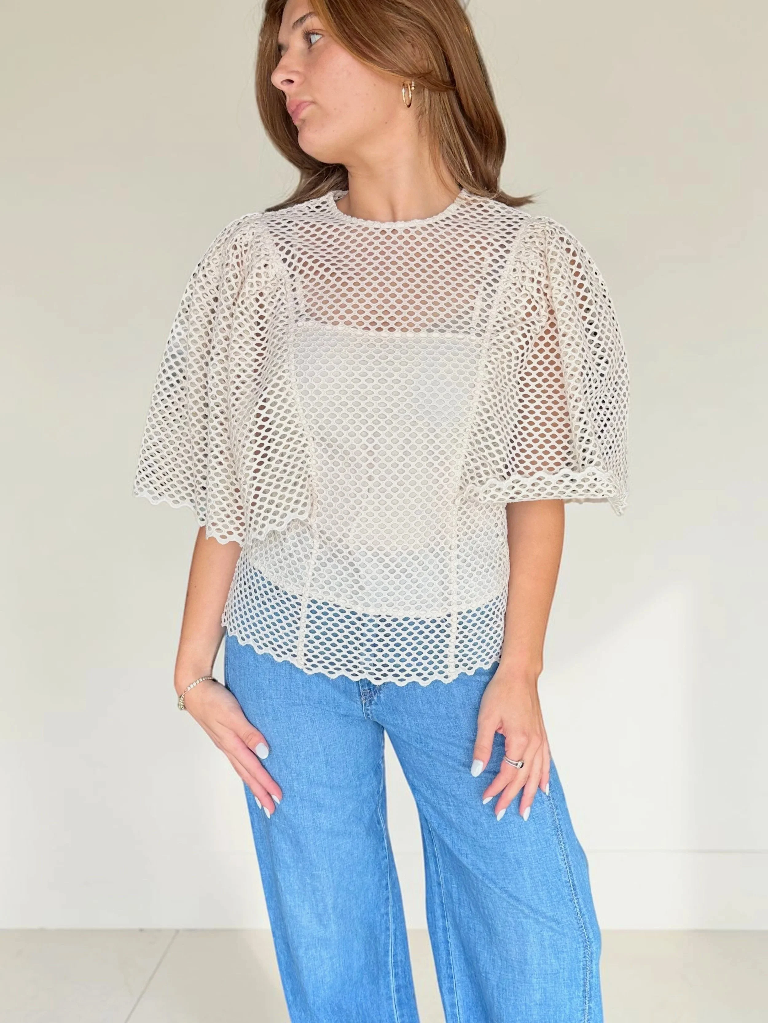Hera Eyelet Cotton Top