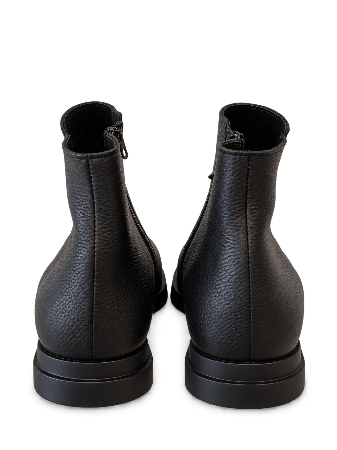 Luxury black pebbled ankle boots-5.png