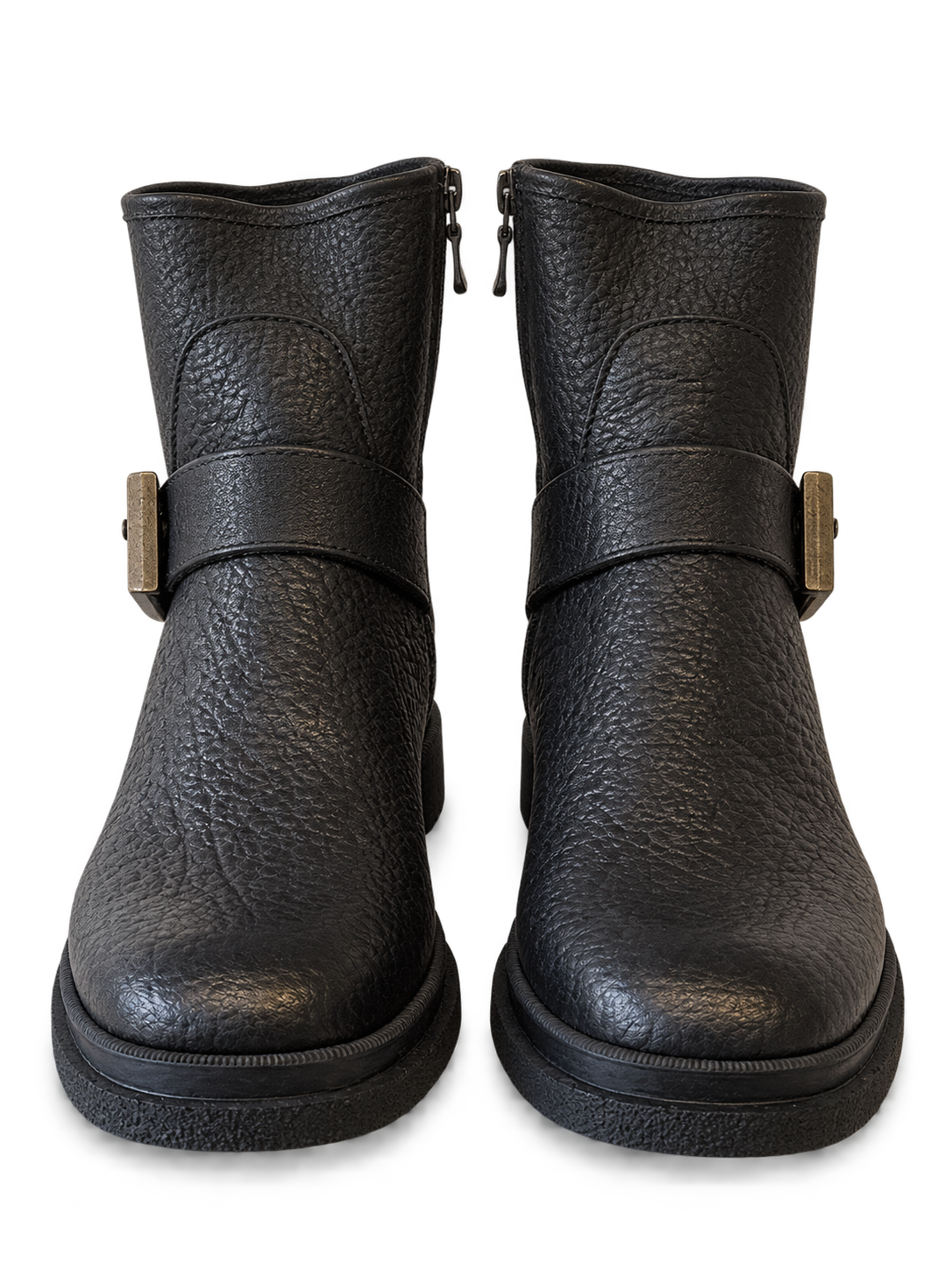 Luxury black leather buckle boots-2.png