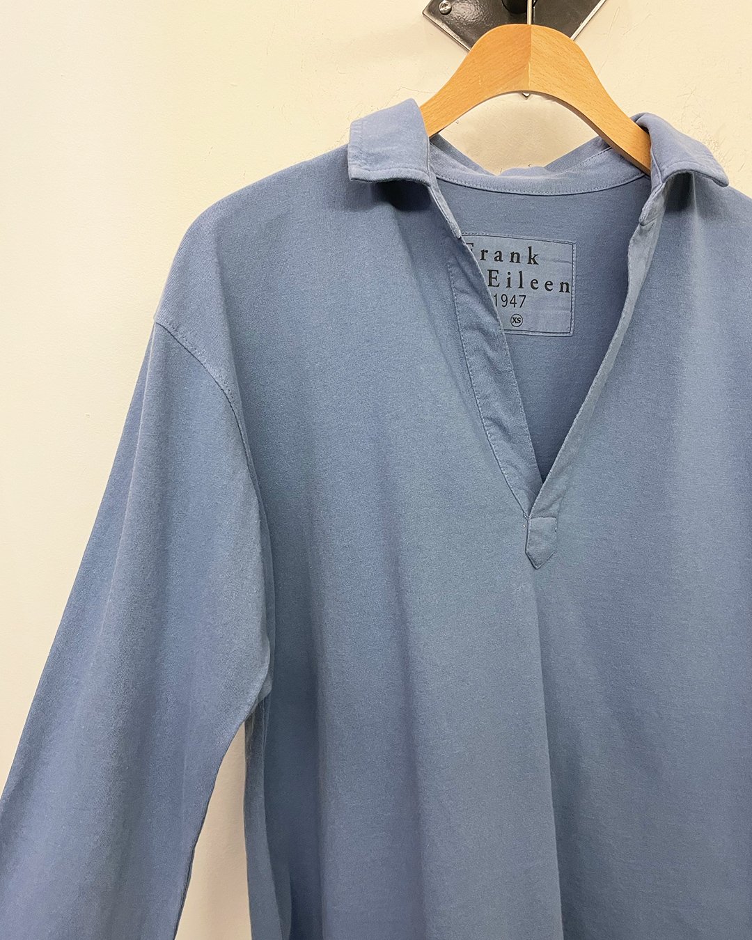 Patrick Popover Henley in Blueberry by Frank and Eileen at Deborah Kent's Boutique in South Tampa