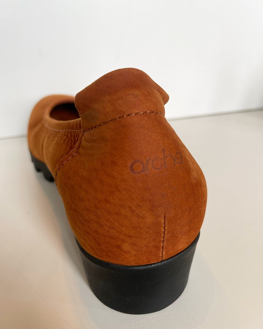 Lomiss Suede Ballet Flat in Havane by Arche at Deborah Kent's Boutique in South Tampa