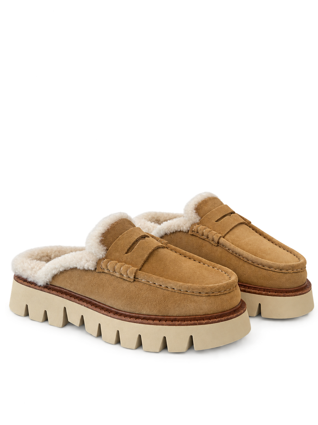 Savy Shearling Penny Slide