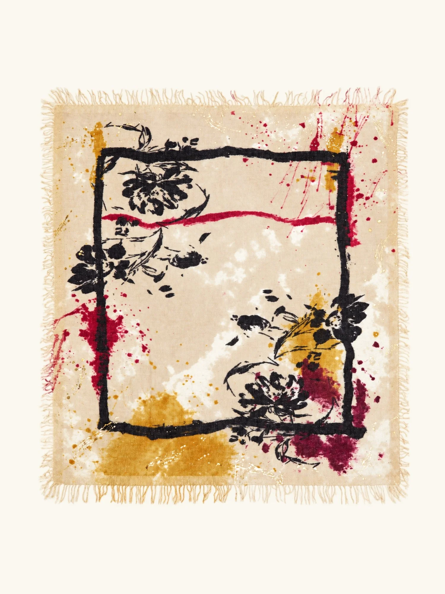 Loletta Hand-Painted Cashmere Square Scarf