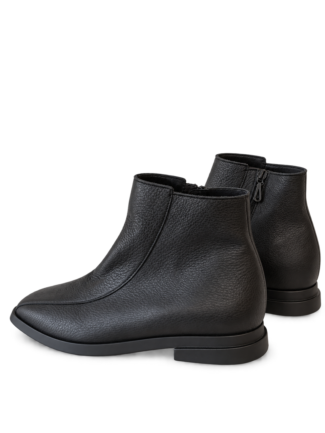 Luxury black pebbled-leather ankle boots-4.png